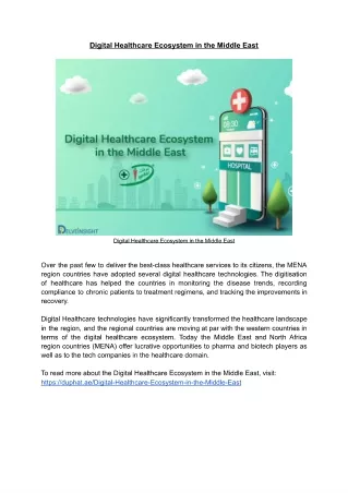 Digital Healthcare Ecosystem in the Middle East