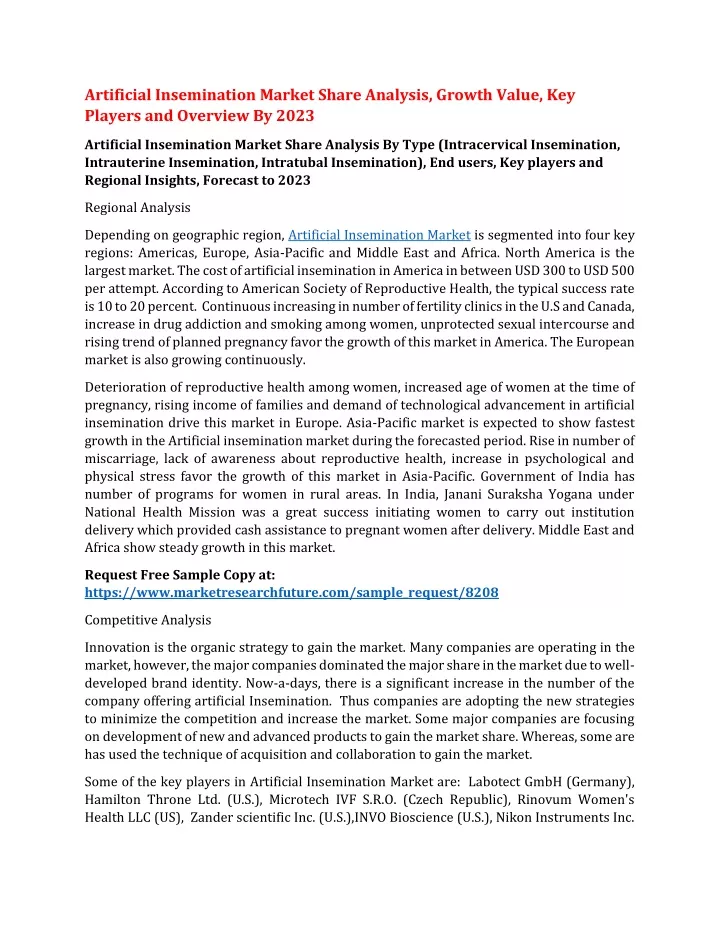 artificial insemination market share analysis