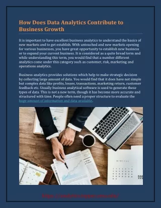 How Does Data Analytics Contribute to Business Growth