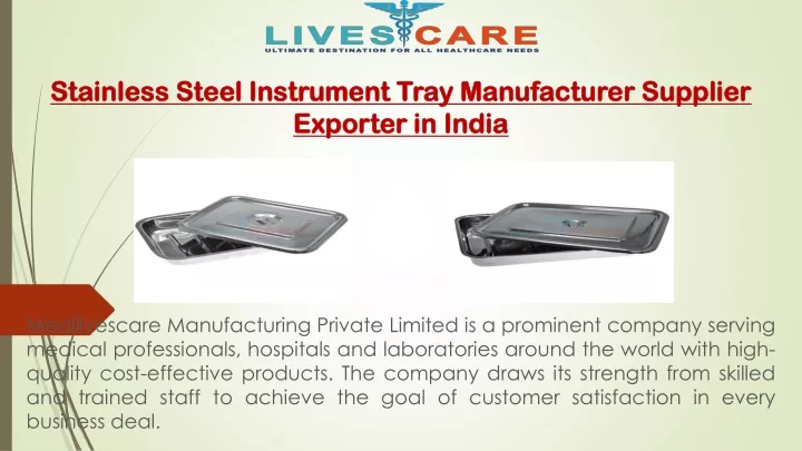 stainless steel instrument tray manufacturer supplier exporter in india