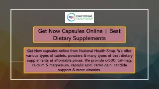 Get Now Capsules Online | Best Dietary Supplements