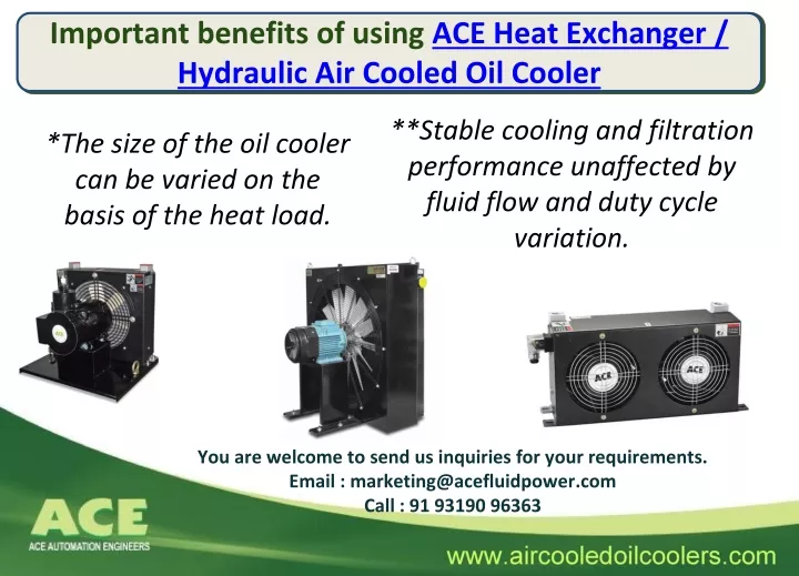 important benefits of using ace heat exchanger