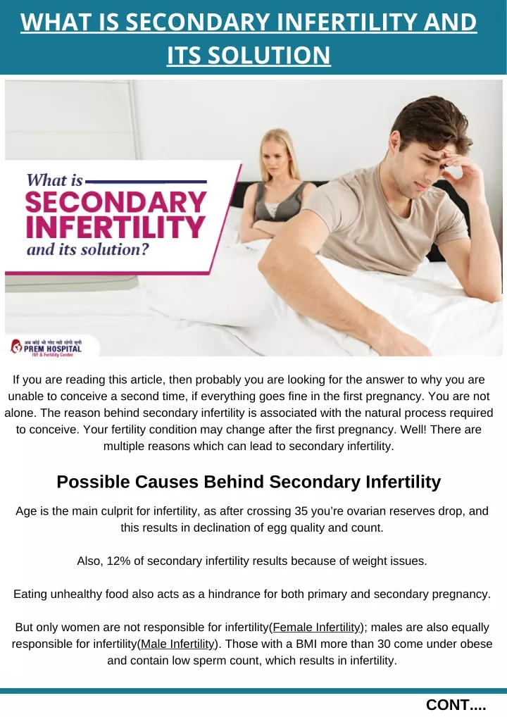 what is secondary infertility and its solution