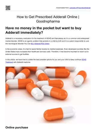 How to Get Prescribed Adderall Online | Goodrxpharma