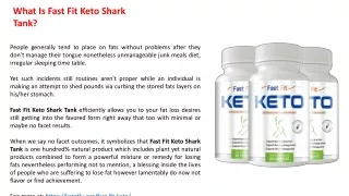 Fast Fit Keto Shark Tank | Fast Fit Keto Reviews