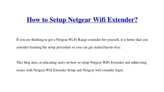 How to Setup Netgear Wifi Extender
