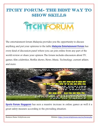 Itchyforum- The best way to show skills