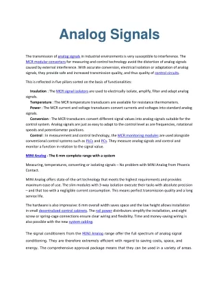 analog signals
