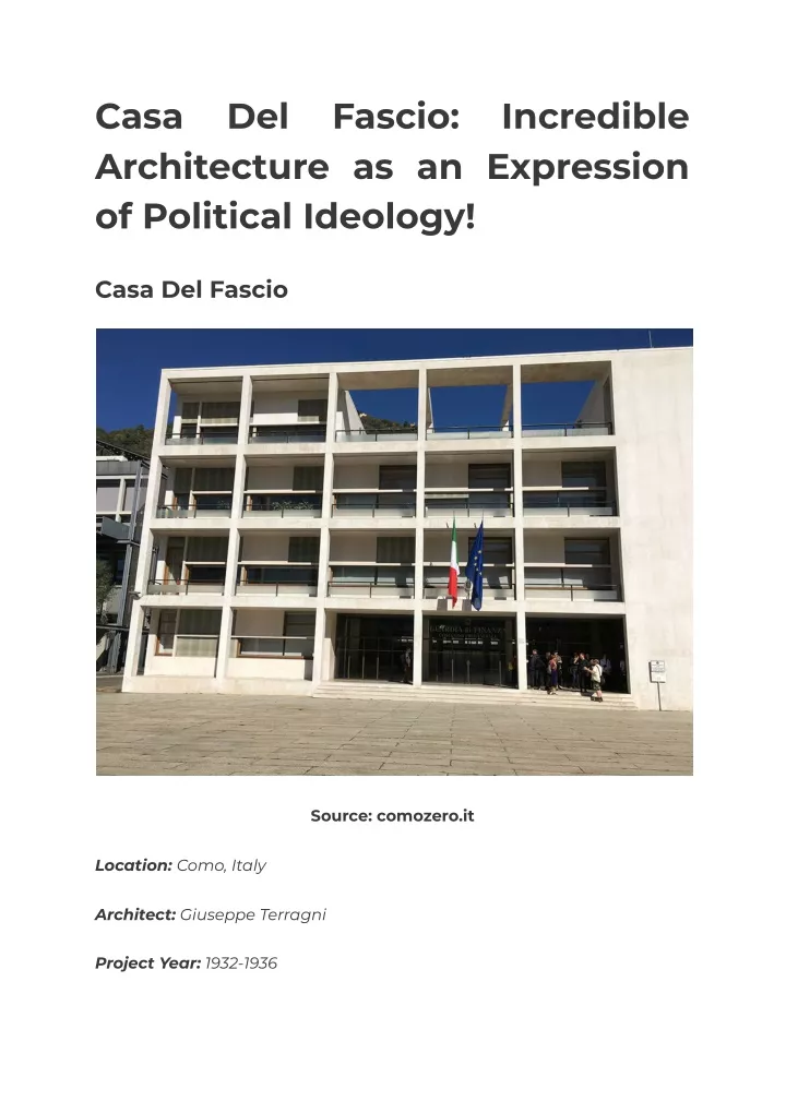 casa architecture as an expression of political