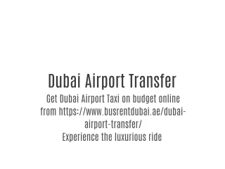 Dubai Airport Transfers