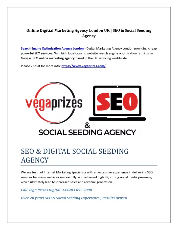online digitial marketing agency london