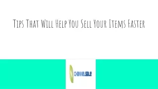 tips that will help you sell your items faster