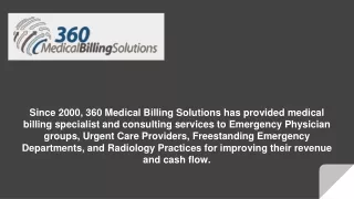 Michigan Emergency Physicians Billing Services - 360 Medical Billing Solutions