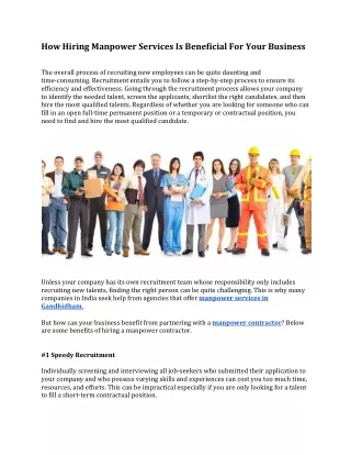 how hiring manpower services is beneficial
