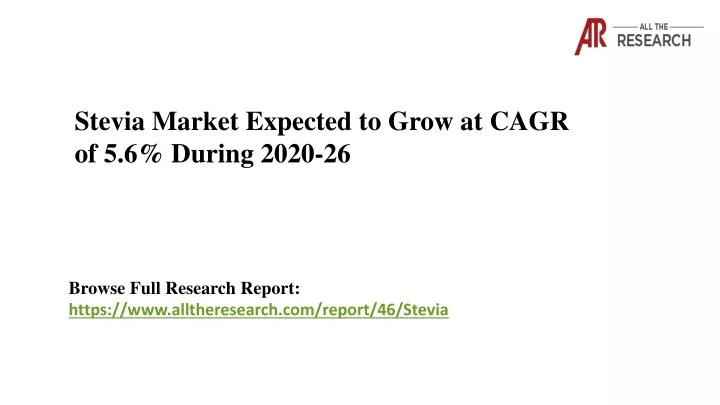 stevia market expected to grow at cagr