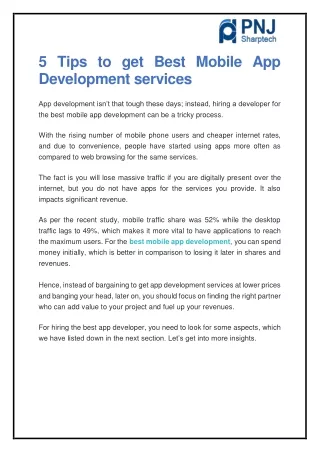 5 tips to get best mobile app development services