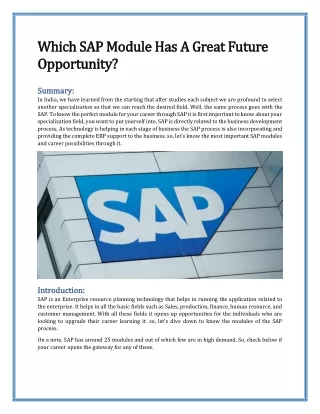 which sap module has a which sap module