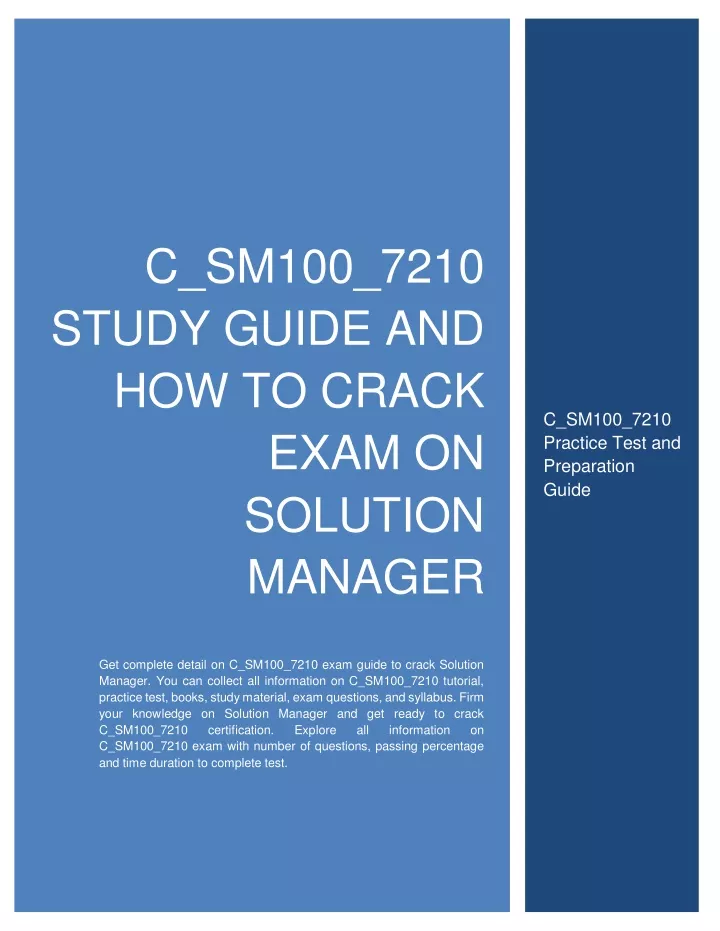 c sm100 7210 study guide and how to crack exam