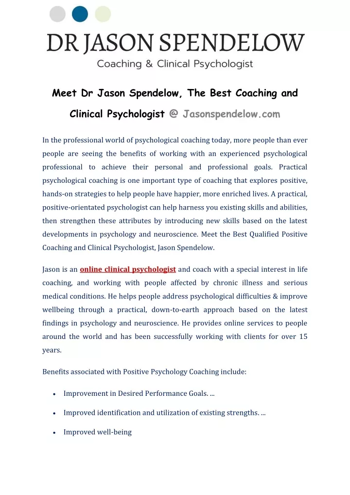 meet dr jason spendelow the best coaching and