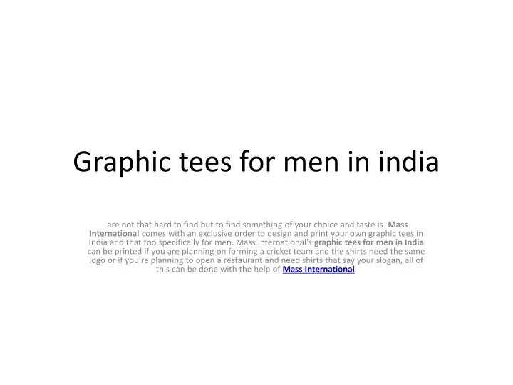 graphic tees for men in india