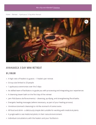 Ayahuasca 3 Day Mini Retreat In the USA