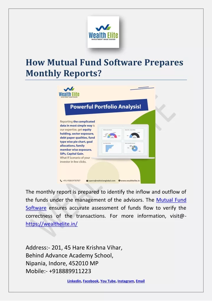 how mutual fund software prepares monthly reports