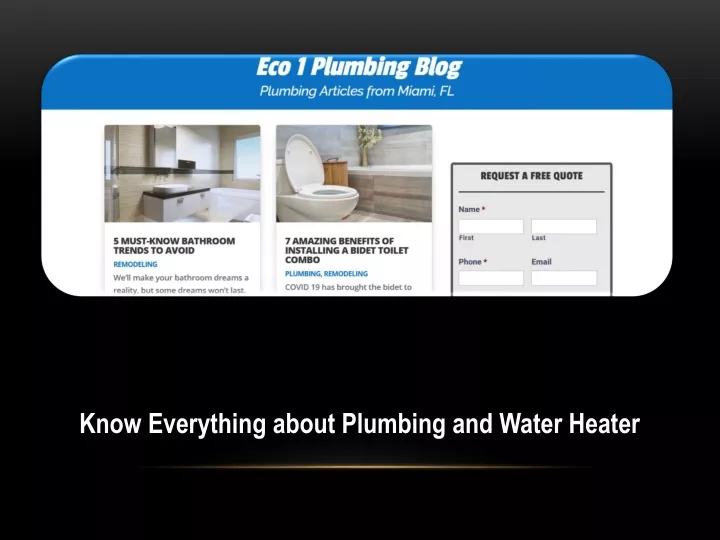 know everything about plumbing and water heater