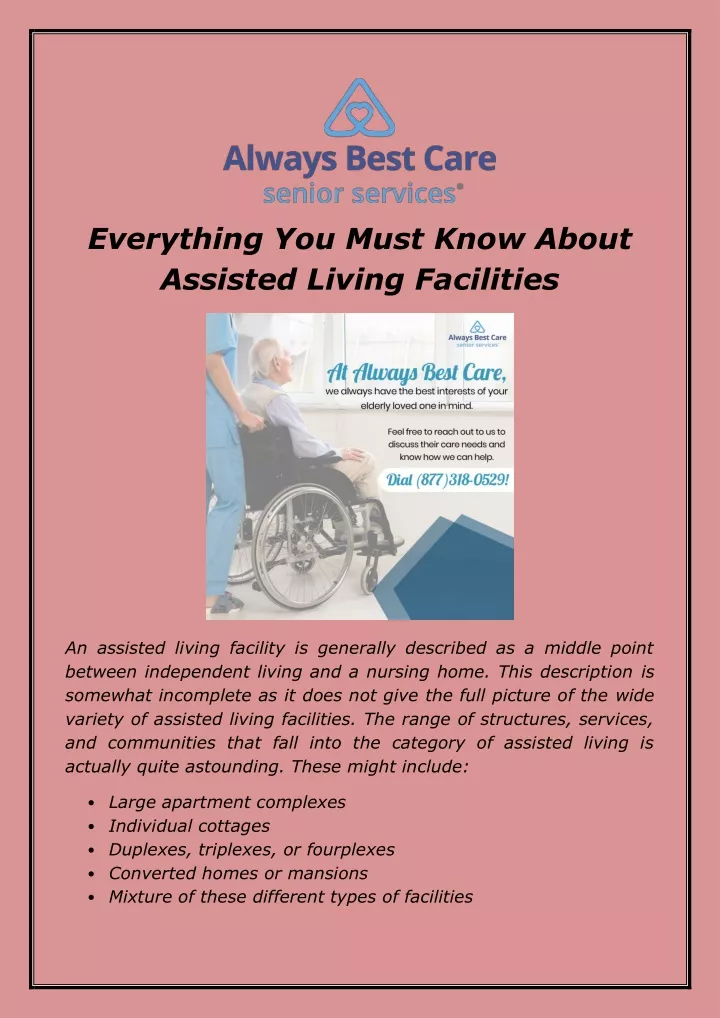 everything you must know about assisted living