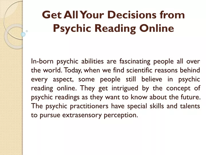 get all your decisions from psychic reading online