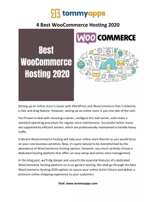 4 best woocommerce hosting 2020