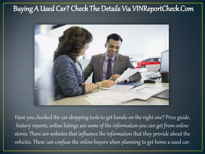 buying a used car check the details via buying