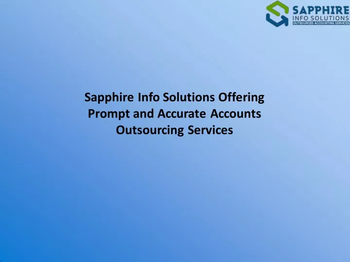 sapphire info solutions offering prompt