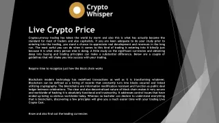 live crypto price
