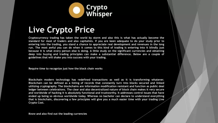 live crypto price