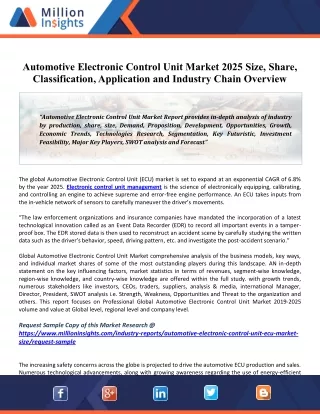 automotive electronic control unit market 2025