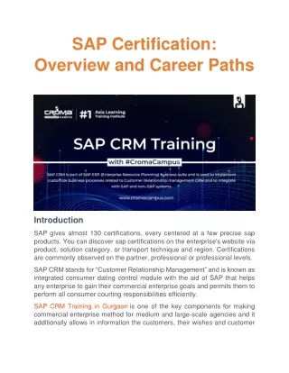 sap certification overview and career paths
