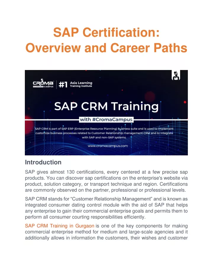 sap certification overview and career paths