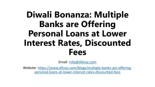Diwali Bonanza: Multiple Banks are Offering Personal Loans at Lower Interest Rates, Discounted Fees