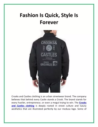 fashion is quick style is forever