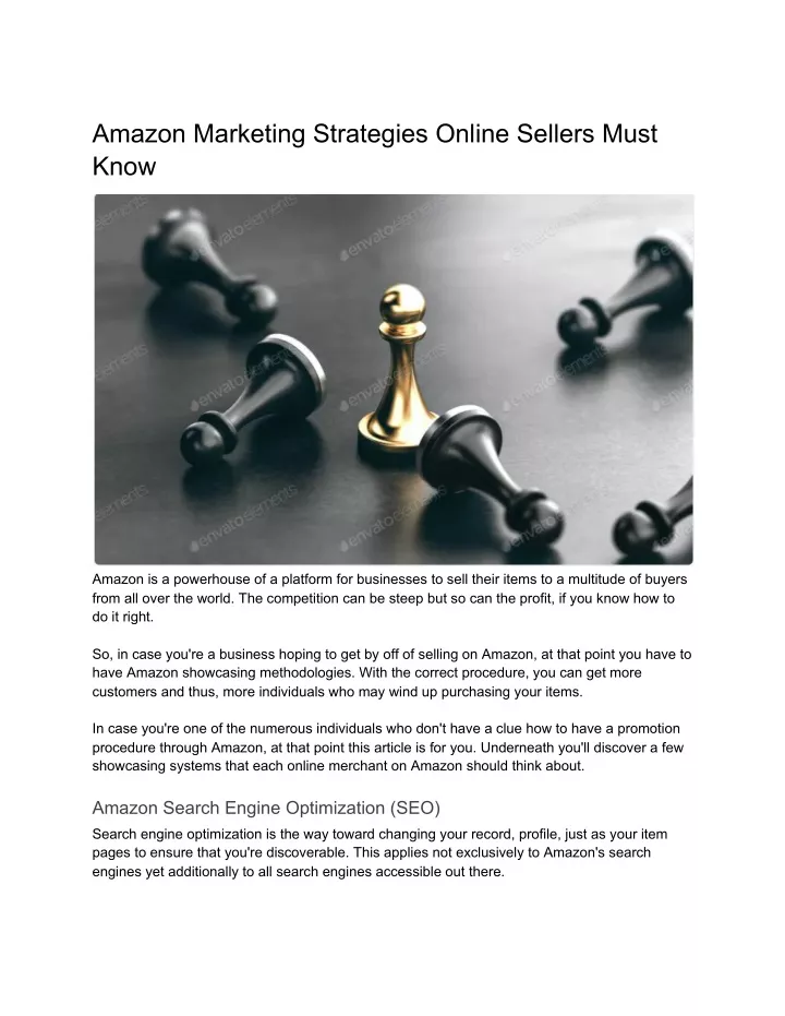 amazon marketing strategies online sellers must
