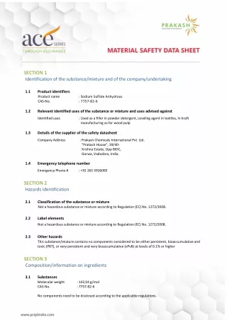 section 1 identification of the substance mixture