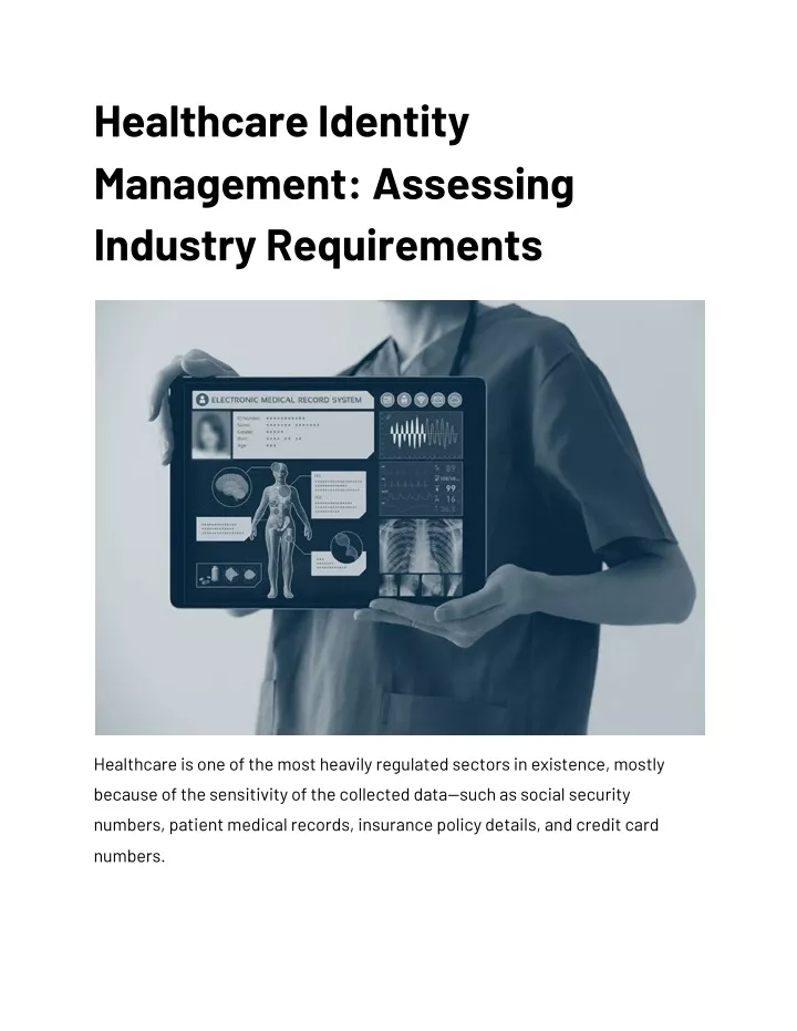 healthcare identity management assessing industry