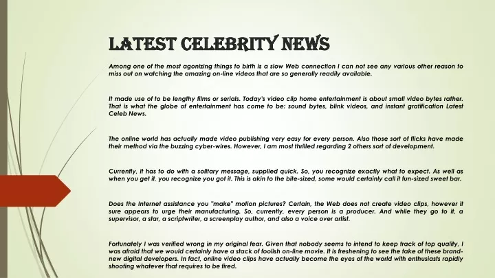latest celebrity news