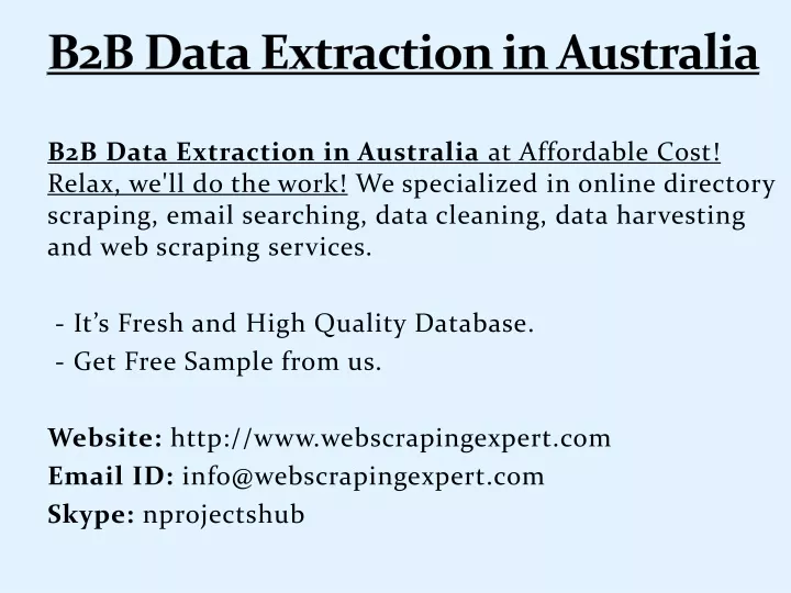 b2b data extraction in australia