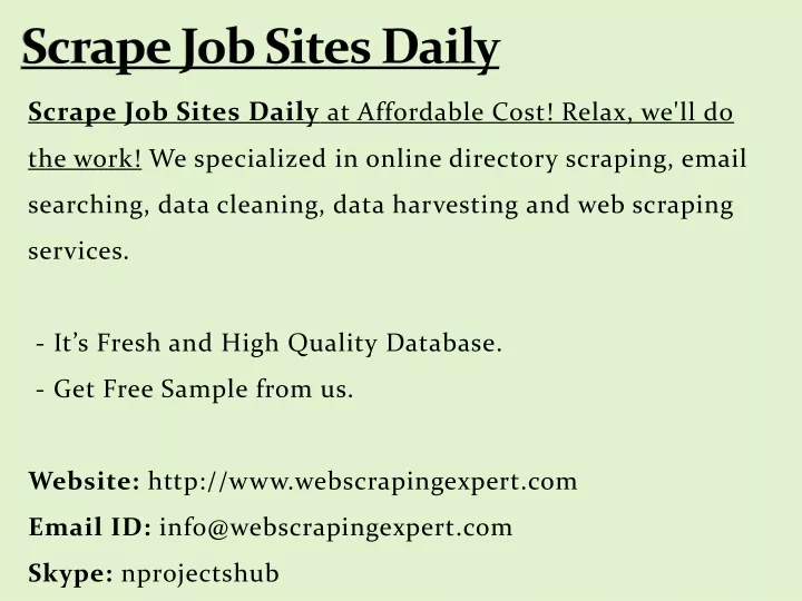 scrape job sites daily
