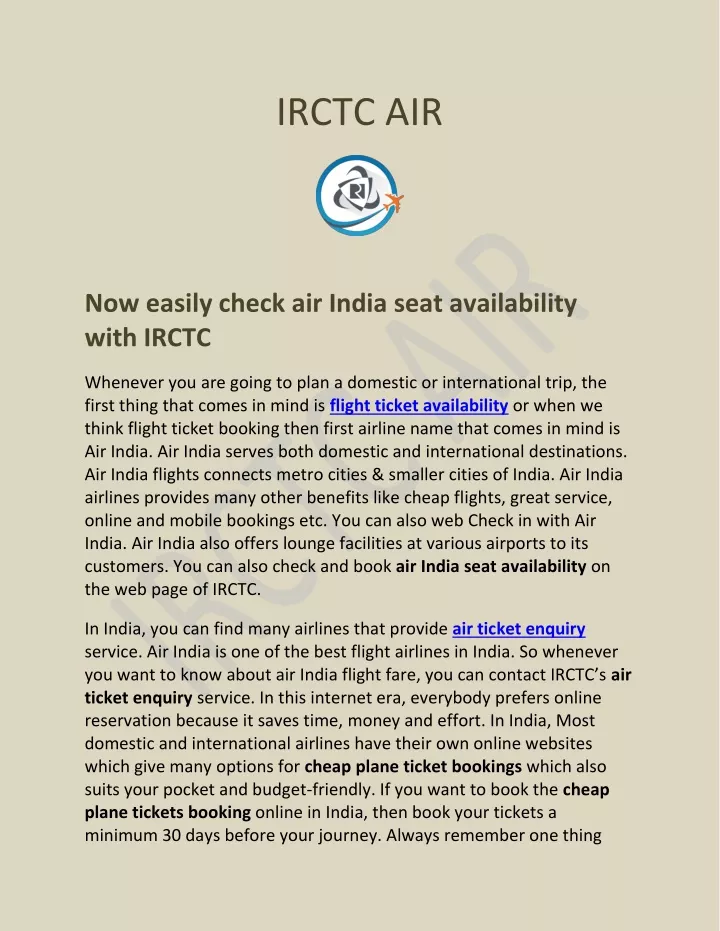 irctc air