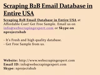 scraping b2b email database in entire usa