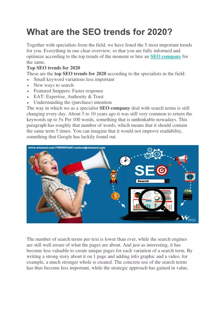 what are the seo trends for 2020 together with