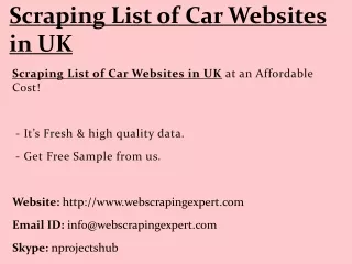 scraping list of car websites in uk