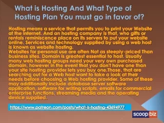 what is hosting and what type of hosting plan you must go in favor of